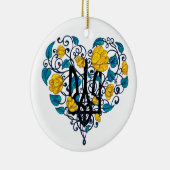 Love Ukraine Briefkaart Classic Round Sticker Keramisch Ornament (Rechts)