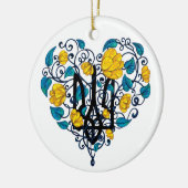 Love Ukraine Briefkaart Classic Round Sticker Keramisch Ornament (Links)