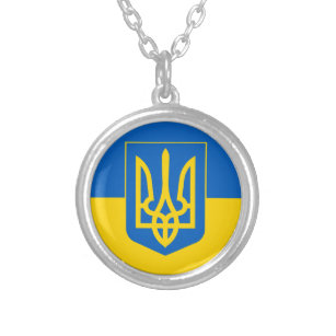 Love Ukraine & Ukraine Flag mode/sport fan Zilver Vergulden Ketting