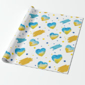 Love Ukraine Watermark Pattern Cadeaupapier (Uitgerold)