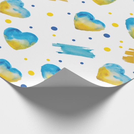 Love Ukraine Watermark Pattern Cadeaupapier (Hoek)