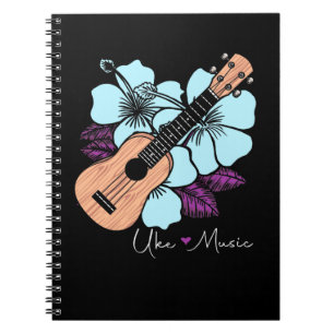 Love Ukulele Music Guitar Flowers Hawaii Notitieboek