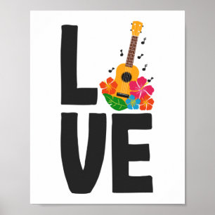 Love Ukulele Player Hawaiian Musician Poster