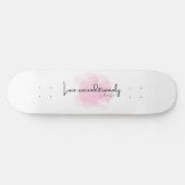 Love Unconditionally - Elegant Script with Pink Cl Persoonlijk Skateboard (Horizontaal)