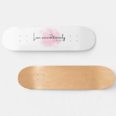 Love Unconditionally - Elegant Script with Pink Cl Persoonlijk Skateboard (Horizontaal)