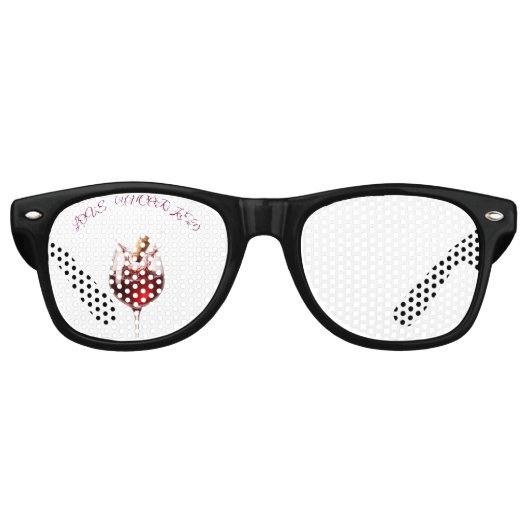Love Uncorked Elegante Wijn Splash Retro Zonnebril (Voorkant)