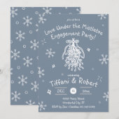 Love Under the Mistletoe Engagement Party Doodles Kaart (Voorkant / Achterkant)