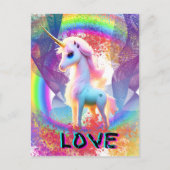 Love Unicorn Rainbow Briefkaart (Voorkant)