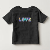 LOVE Unieke 3D Modern Graphic, Cool Zwart T-shirt (Voorkant)