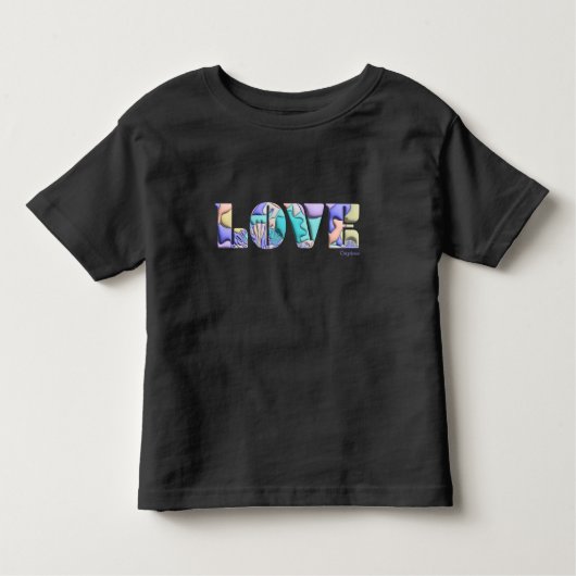 LOVE Unieke 3D Modern Graphic, Cool Zwart T-shirt (Voorkant)