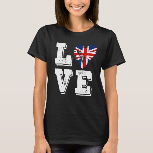 Love United Kingdom Flag T-shirt (Voorkant)