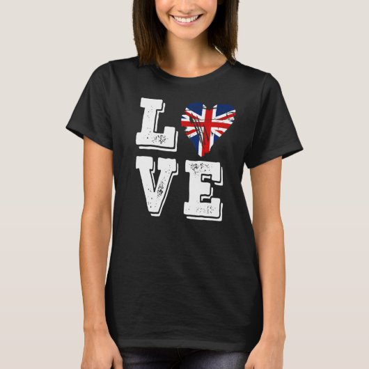 Love United Kingdom Flag T-shirt (Voorkant)