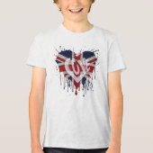 Love United Kingdom Flag Tri-Blend Shirt (Voorkant)
