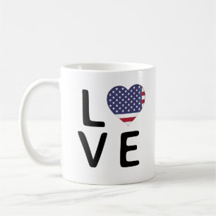 Love - United States Flag Koffiemok