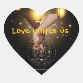 Love unites us hart sticker