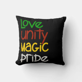 Love Unity Magic Pride Zwart Kussen