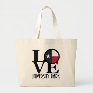 LOVE University Park TX Grote Tote Bag