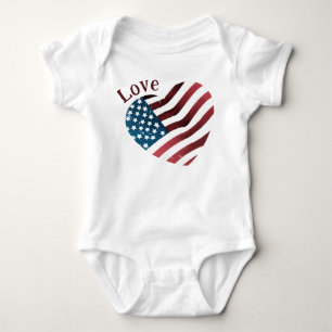 Love USA America Baby Jersey Bodysuit