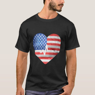 Love USA Amerikaanse vlag 4th juli Hebeat Amerikaa T-shirt