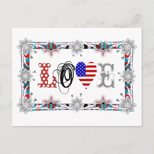 Love USA Briefkaart (Voorkant)