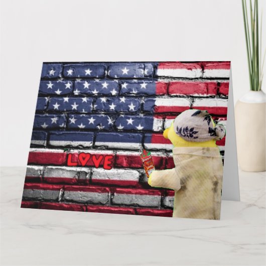 Love USA graffiti wall art. Card Kaart (Voorkant)