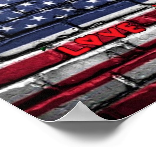 Love USA graffiti wall art. Poster (Hoek)