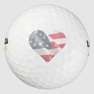 Love USA Rustic Americana Flag Stars Stripes Golfballen