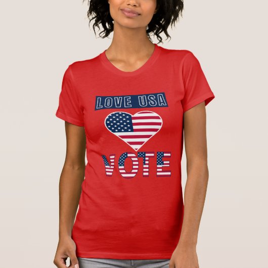 Love USA Vote T-shirt (Voorkant)