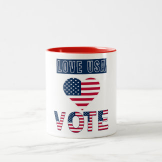 Love USA Vote Tweekleurige Koffiemok