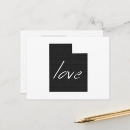 Love Utah Shaped Antiek Black Utahan Chalkboard Briefkaart
