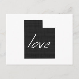 Love Utah Shaped Antiek Black Utahan Chalkboard Briefkaart