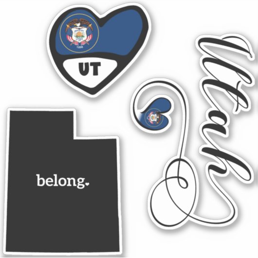 Love Utah, Sheet of Die Cut Stickers (Voorkant)