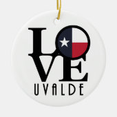 LOVE Uvalge Texas Keramisch Ornament (Voorkant)