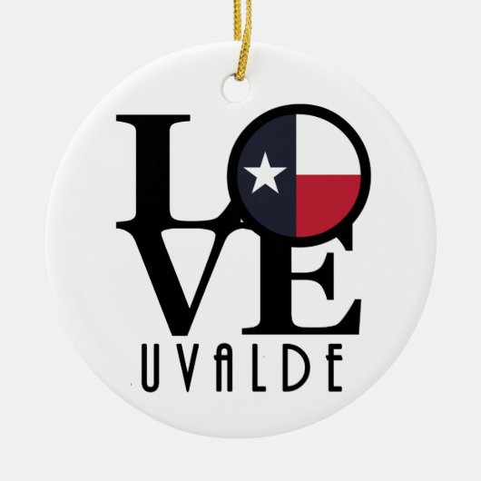 LOVE Uvalge Texas Keramisch Ornament (Voorkant)