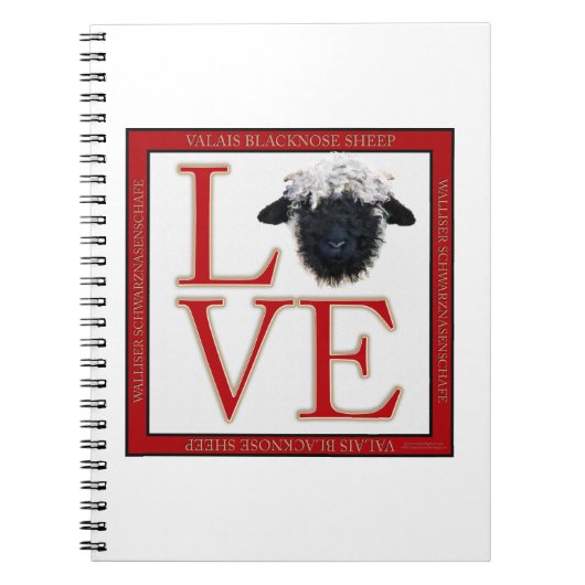 Love Valais Blerkse Sheep Notebook Notitieboek (Voorkant)