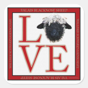 Love Valais Blerkse Sheep Square Stickers