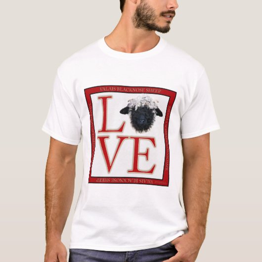 Love Valais Blerkse Sheep T Shirt (Voorkant)