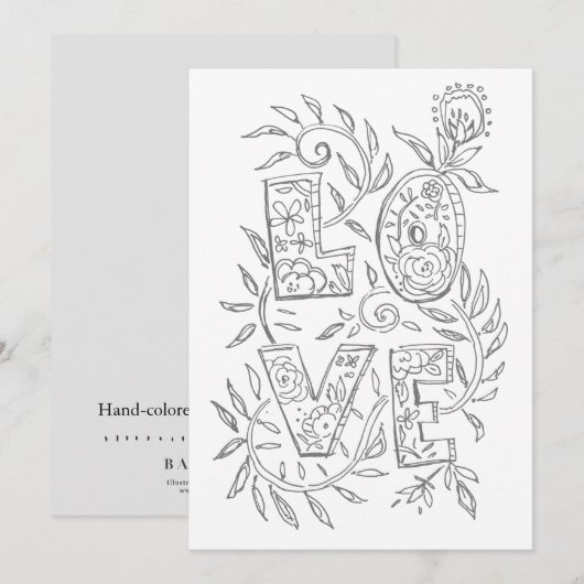 LOVE Valentijn Adult Colour Card Feestdagenkaart (Voorkant / Achterkant)