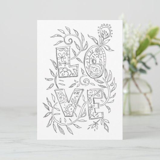 LOVE Valentijn Adult Colour Card Feestdagenkaart (Staand voorkant)