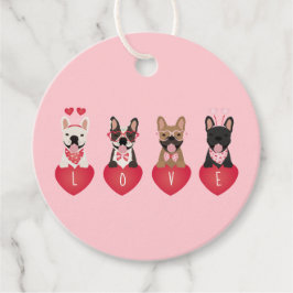Love Valentijn French Bulldogs Bedankjes Labels