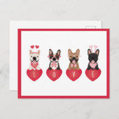 Love Valentijn French Bulldogs Briefkaart (Voorkant / Achterkant)