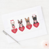 Love Valentijn French Bulldogs Rechthoekige Sticker (Envelop)