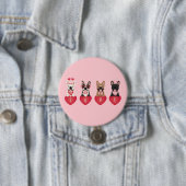 Love Valentijn French Bulldogs Ronde Button 7,6 Cm (In situ)