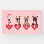 Love Valentijn French Bulldogs Spandoek (Horizontaal)