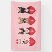 Love Valentijn French Bulldogs Spandoek (Verticaal)