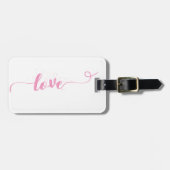 Love-Valentijn-Roze Cute Bagagelabel (Voorkant horizontaal)