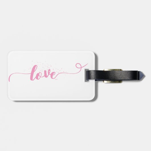 Love-Valentijn-Roze Cute Bagagelabel (Achterkant horizontaal)
