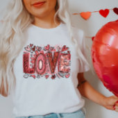 LOVE Valentijn T-Shirt, Hart en Bloem T-shirt