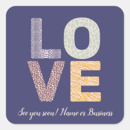 LOVE Valentijn Thema Aanpasbare Foto Letters Sq Vierkante Sticker