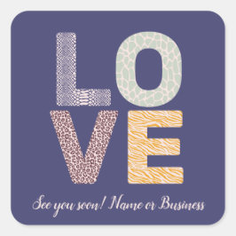 LOVE Valentijn Thema Aanpasbare Foto Letters Sq Vierkante Sticker